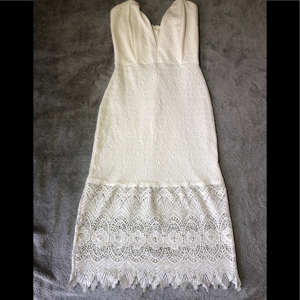 Strapless white dress